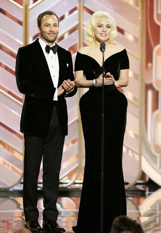 Foto Tom Ford dan Lady GaGa di Golden Globe Awards 2016