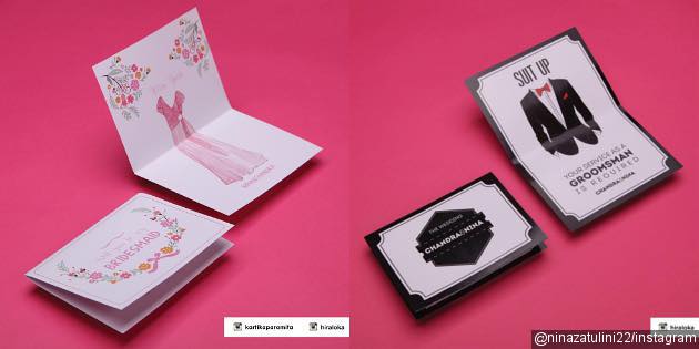 Gambar Foto Detail Kartu Pendamping Mempelai Wanita dan Pria