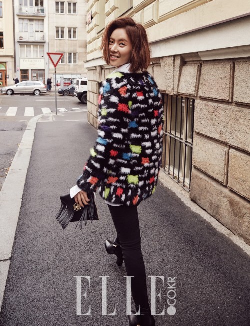 Gambar Foto Hwang Jung Eum di Majalah Elle Edisi Januari 2016
