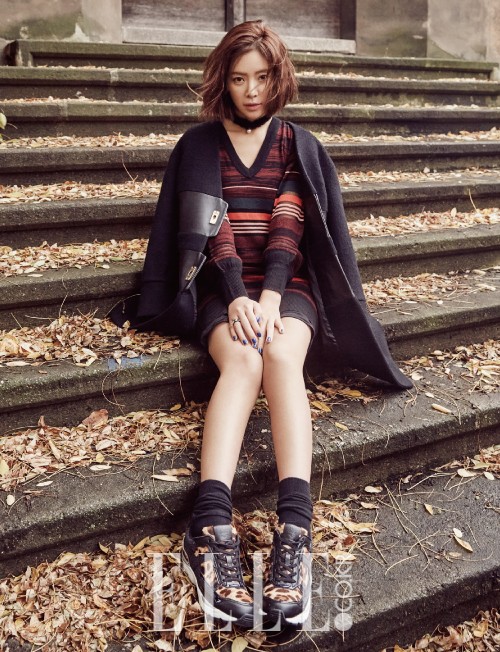 Gambar Foto Hwang Jung Eum di Majalah Elle Edisi Januari 2016