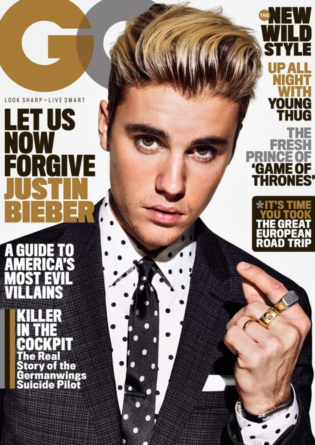 Gambar Foto Justin Bieber di Cover Majalah GQ Edisi Maret 2016