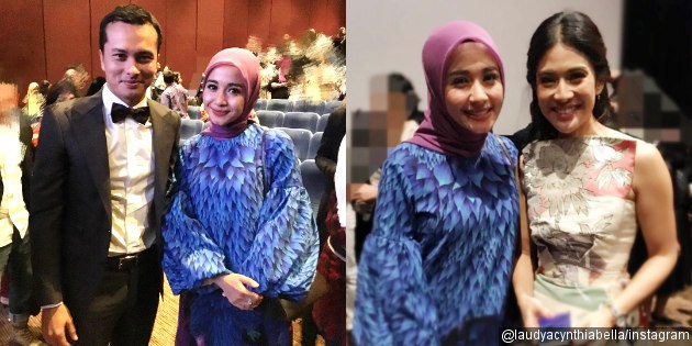 Gambar Foto Laudya Cynthia Bella Sempatkan Pose Bareng Kedua Pemeran Utama