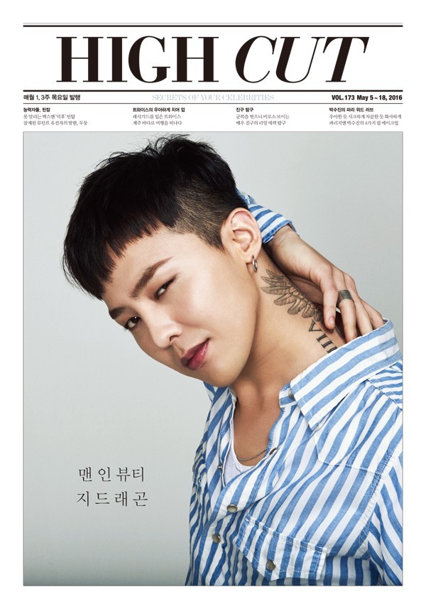 Gambar Foto G-Dragon Big Bang di Majalah High Cut Vol. 173