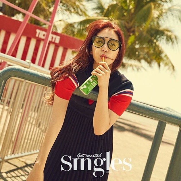 Gambar Foto Park Shin Hye di Majalah Singles Edisi Juni 2016