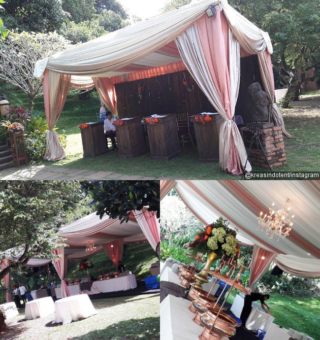 Gambar Foto Dekorasi Semi-Outdoor di Lokasi Resepsi Dimas-Tika
