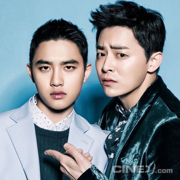 Gambar Foto D.O. EXO dan Jo Jung Suk di Majalah CINE21 Vol. 1081