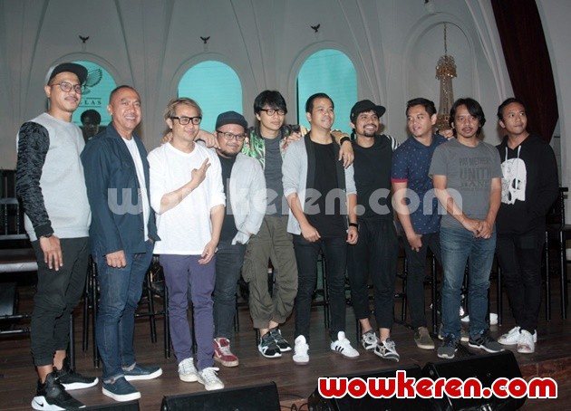 Gambar Foto Nidji dan Gigi di Jumpa Pers Konser Kolaborasi Musisi 2 Generasi