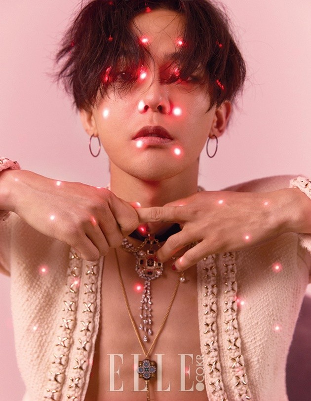 Gambar Foto G-Dragon Big Bang di Majalah Elle Edisi Juli 2017