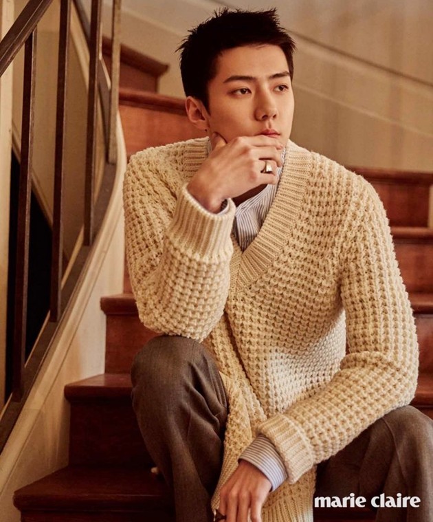 Gambar Foto Sehun EXO di Majalah Marie Claire Edisi Juli 2017