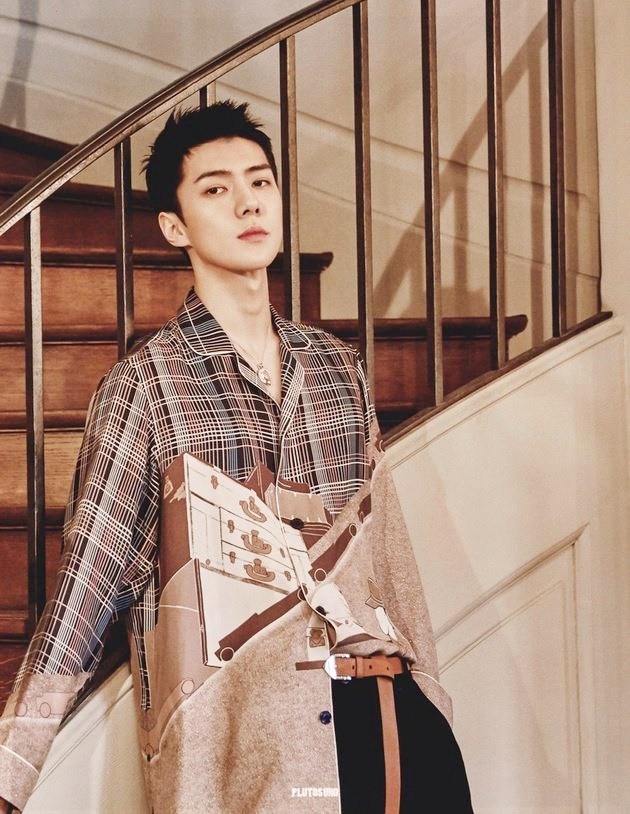 Gambar Foto Sehun EXO di Majalah Marie Claire Edisi Juli 2017