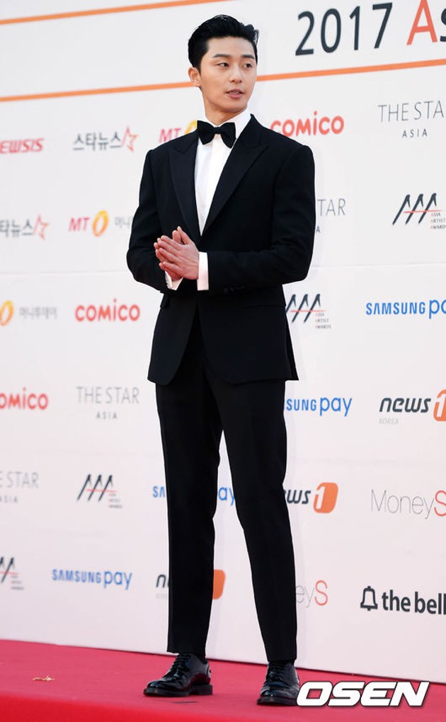 Gambar Foto Park Seo Joon di Red Carpet Asia Artist Awards 2017