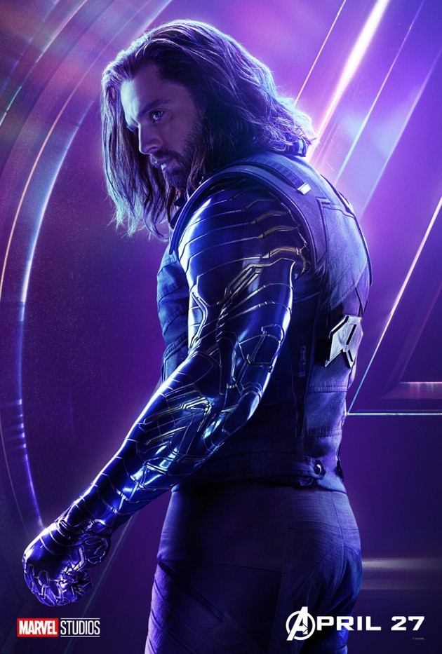 Gambar Foto Poster karakter Sebastian Stan sebagai White Wolf di film 'Avengers: Infinity War'.
