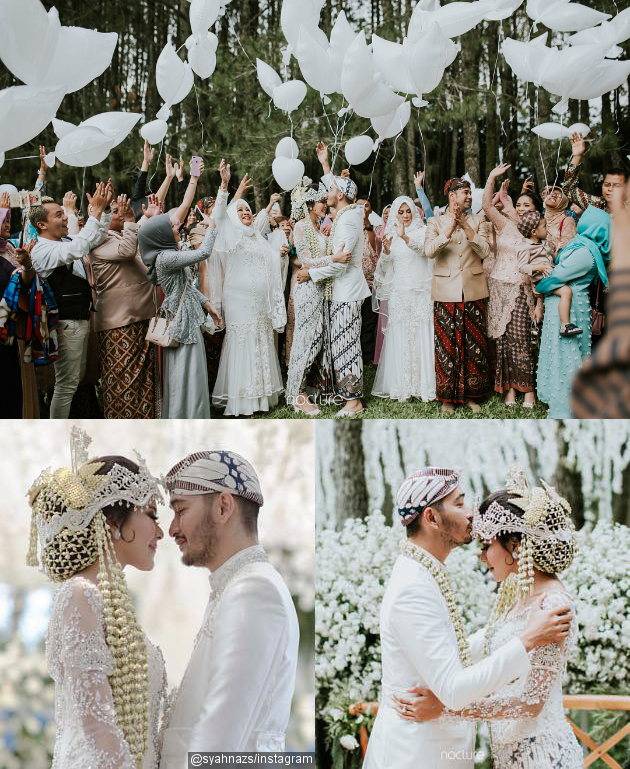 Gambar Foto Ciuman Jeje di kening Syahnaz membuat para hadirin ikut bahagia.