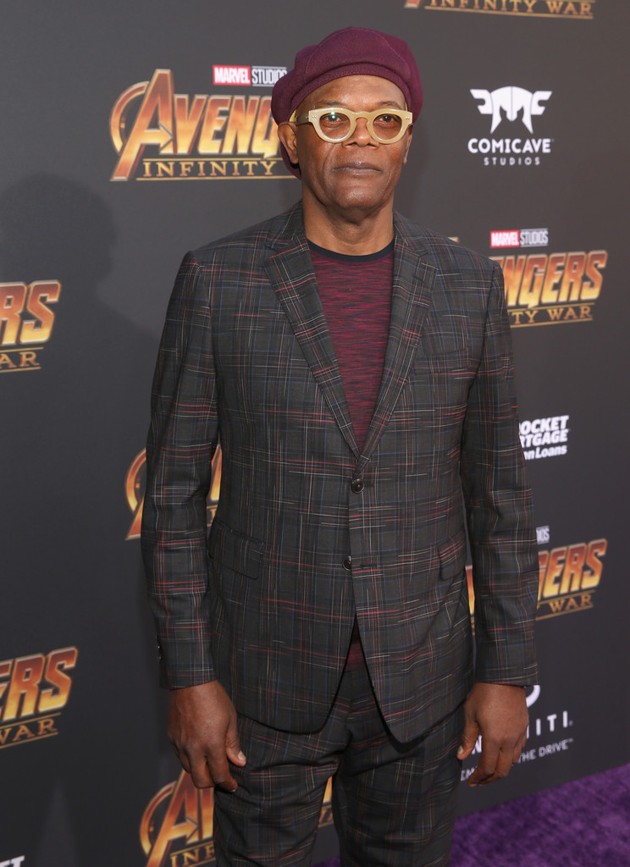Foto Samuel L. Jackson hadir di global premiere film 'Avengers: Infinity War'.