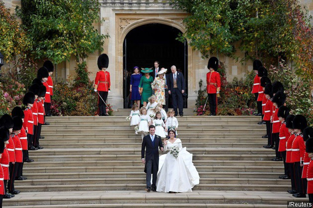 Gambar Foto Acara pernikahan Putri Eugenie dan Jack Brooksbank ini dihadiri 850 tamu.