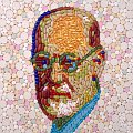 Potret Sigmund Freud dibuat dari ribuan pil