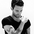 Adam Levine dengan Black T-Shirt X Armani Exchange di majalah Out
