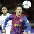 David Villa menguasai bola pada pertandingan melawan Al Sadd