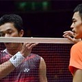Taufik Hidayat dan Lin Dan di All England 2012