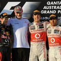 Sebastian Vettel bersama tim McLaren yakni chief Doug McKiernan, Jenson Button, Lewis Hamilton