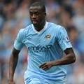 Yaya Toure di Pertandingan Liga Premier Barclays Antara Manchester City Melawan Aston Villa