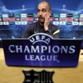 Pep Guardiola di News Conference Champions League