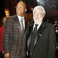 Samuel L. Jackson dan George Lucas di NAACP Image Awards