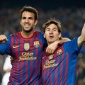 Cesc Fabregas dan Lionel Messi Merayakan Kemenangan di UEFA Liga Champions