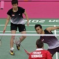 Tontowi Ahmad dan Lilyana Natsir Saat Melawan Denmark di Olimpiade 2012