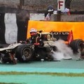 Mobil Romain Grosjean Hancur di GP Brazil 2012