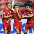 Selebrasi Teerasil Dangda Setelah Mencetak Gol