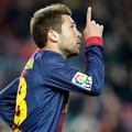 Jordi Alba Setelah Berhasil Mencetak Gol untuk Barcelona