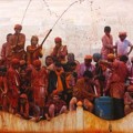 Para Pemuja Hindu Menyemprotkan Air Warna
