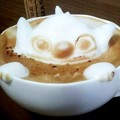 Karya Seni Busa Latte 3D Bentuk Karakter Kartun 'Stitch'