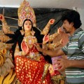Patung Dewi Durga di Festival Durga Puja di Kolkata