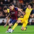 Lionel Messi Ditahan oleh Koke dan Tiago Mendes