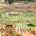 Tari Payung Terbesar di Dunia Tampak dari Udara