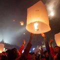 Prosesi Pelepasan Lampion di Candi Borobudur