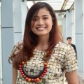 Vina Candrawati Saat Jumpa Pers 'Indonesia Mencari Bakat'