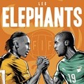 Didier Drogba dan Yaya Toure dalam Poster versi Pantai Gading
