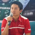 Rio Haryanto Saat Menggelar Jumpa Pers di Medan Merdeka Timur, Jakarta