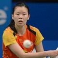Li Xuerui Asal Tiongkok Ketika Melawan Saina Nehwal (India) di Perempatfinal Tunggal Putri