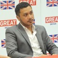 Giring Nidji Saat Jumpa Pers di Kedubes Inggris, Kuningan, Jakarta