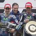 Jorge Lorenzo, Valentino Rossi dan Bradley Smith di Podium