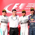 Nico Rosberg, Lewis Hamilton dan Daniel Ricciardo di Podium Kemenangan
