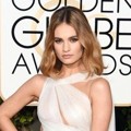 Lily James di Red Carpet Golden Globes Awards 2016