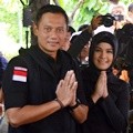 Agus Harimurti Yudhoyono dan Annisa Pohan di TPS 6 Rawa Barat