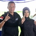 Agus Harimurti Yudhoyono dan Annisa Pohan di TPS 6 Rawa Barat