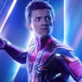 Poster karakter Tom Holland sebagai Spider-Man di film 'Avengers: Infinity War'.