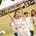 Yoona ceria ikuti permainan di SMTOWN Workshop Pyeongchang 2018.